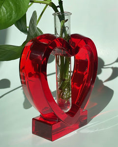 Red Heart Jelly Vase